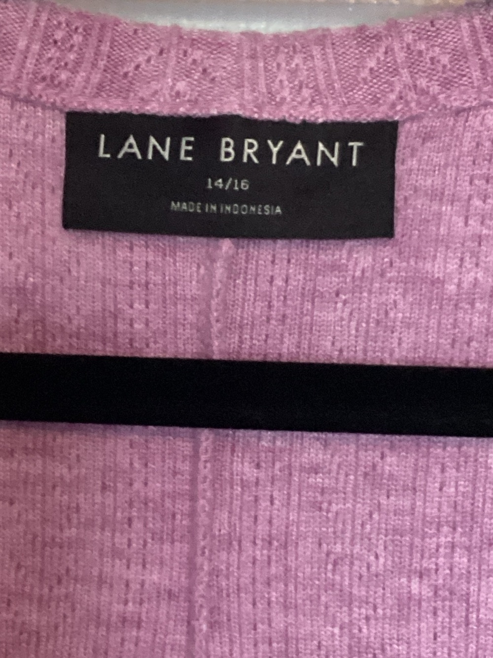Lane Bryant Dusty Mauve Cable-Detail V-Neck Long Sleeve Top - Picture 4 of 5